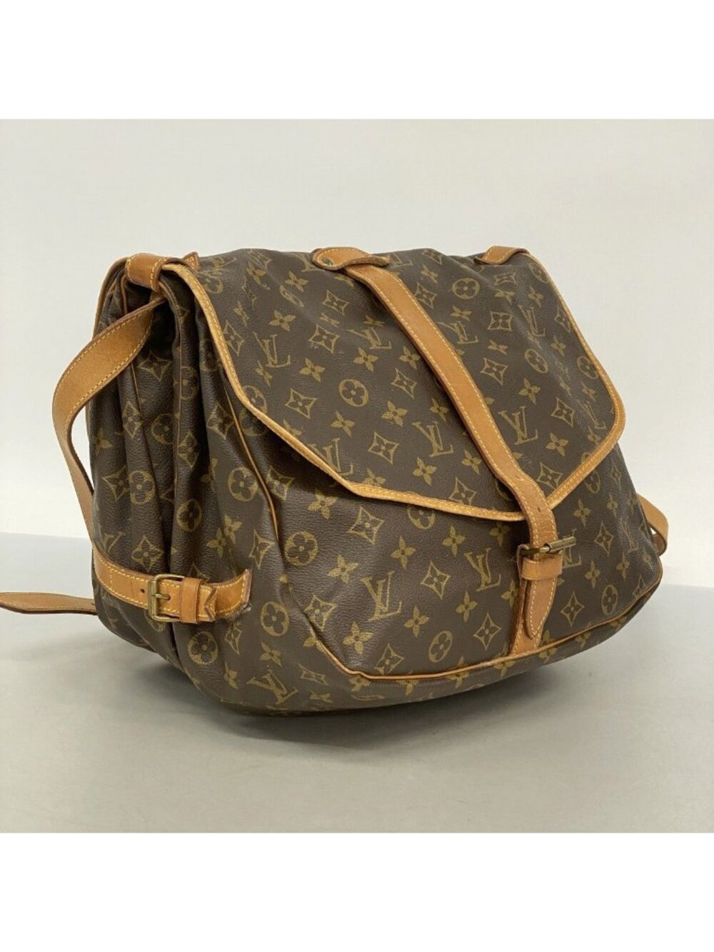 Louis Vuitton Shoulder Bag Monogram Saumur 35 Brown - Picture 2 of 10